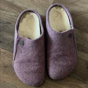 Birkenstock Purple Wool Slippers